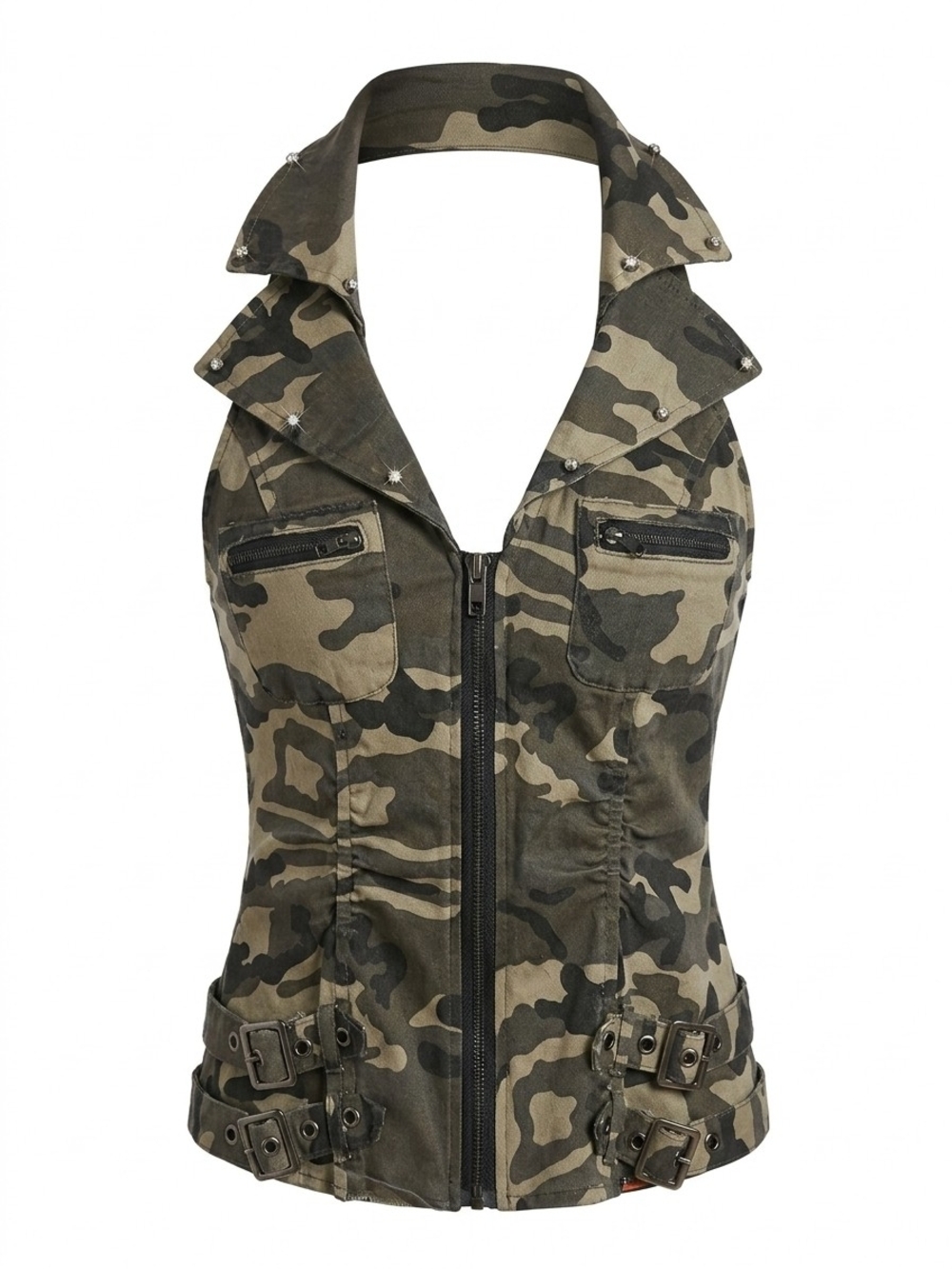 Lydia USA camouflage halter top